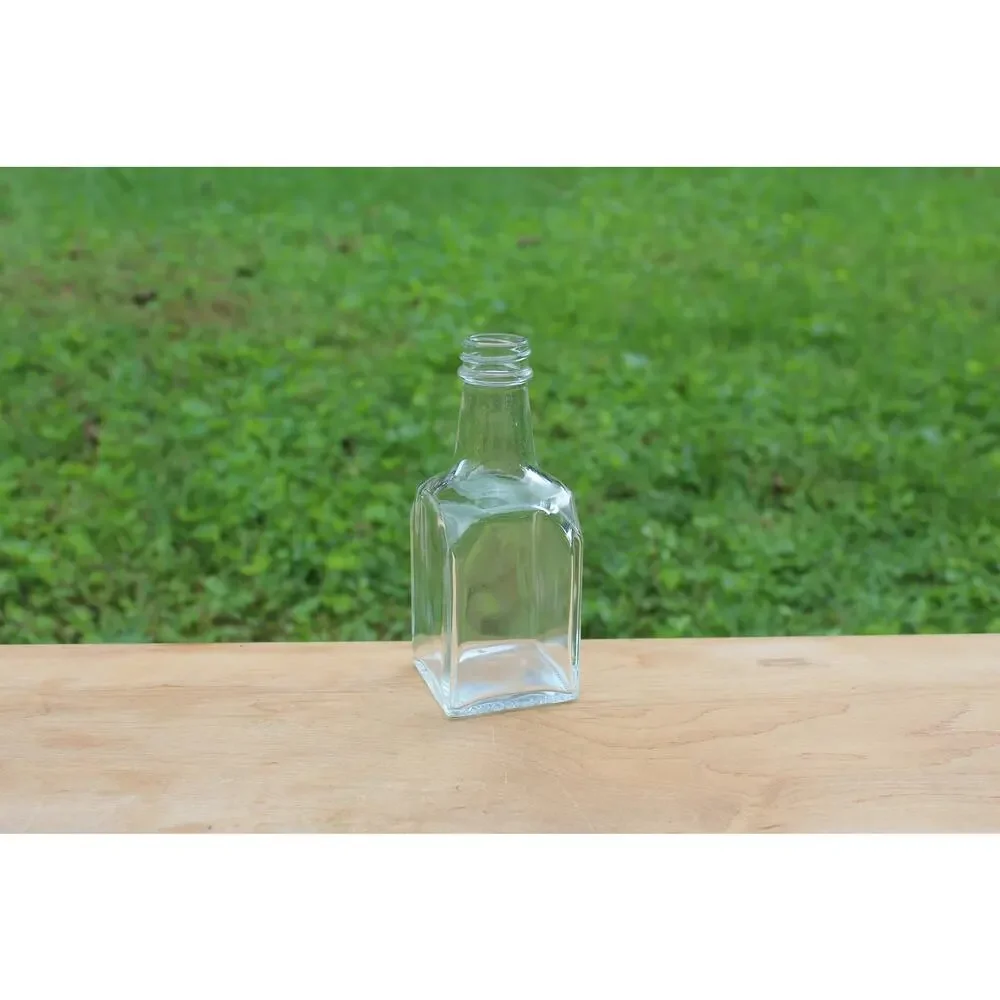 Simple Vintage Clear Glass Bottle / Flower Vase